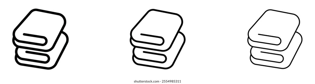 Towel icons in tree different stroke sizes