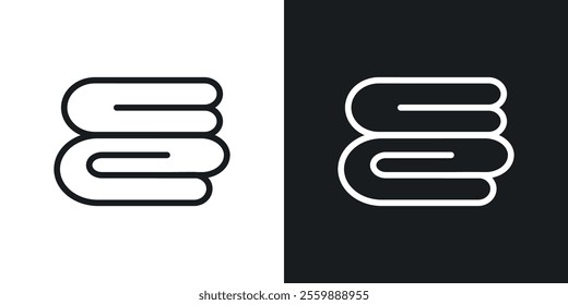 Towel icons. vector set in black colors