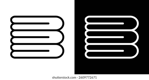 Towel icons vector set in stroke line style
