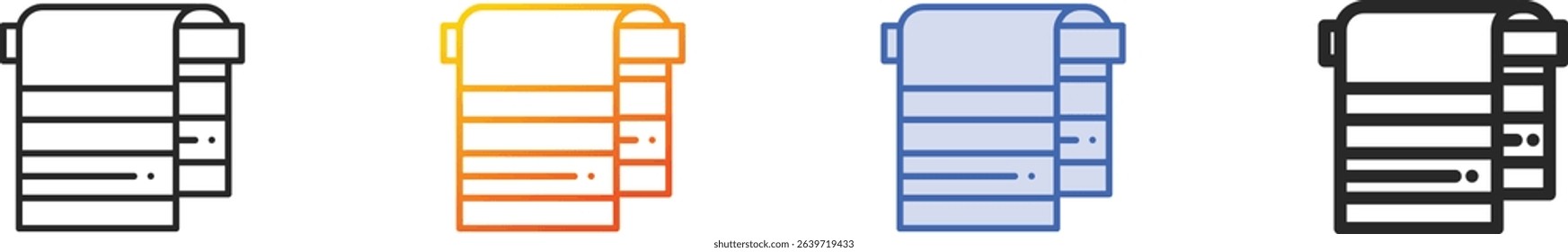 towel icon.Thin Linear, Gradient, Blue Stroke and bold Style Design Isolated On White Background