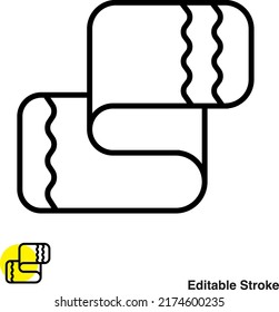 Towel Laundry Vector Line Icon