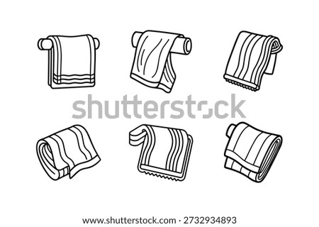 towel line art vector illustration outline isolated
