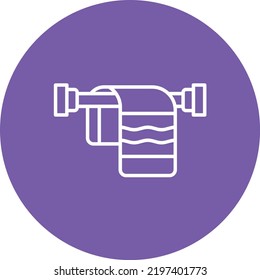 Towel line circle icon vector image. Can also be used for web apps, mobile apps and print media.