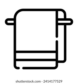 fondo del icono de la línea de la toalla blanco
