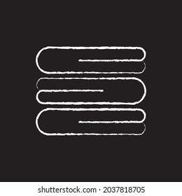 Towel line Icon design white chalk. Draw a picture on the blackboard.