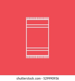 Towel Line Icon On Red Background