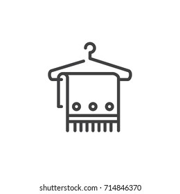 Towel line icon, outline vector sign, linear style pictogram isolated on white. Symbol, logo illustration. Editable stroke