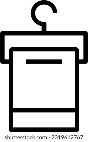 Icono de la línea de la toalla - Icono único, vector 