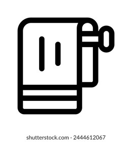 Towel Line Icon - Single Icon, Vector