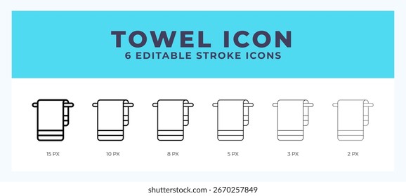 Icono de línea de toalla. Para el Web. Y App móvil. Ilustración vectorial.