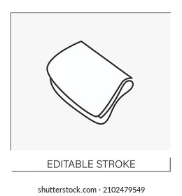 Towel line icon.Householding. Clear napkin for face or body. Cleaning concept. Isolated vector illustration.Editable stroke
