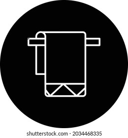 Towel Line Inverted Vector Line Icon Design

