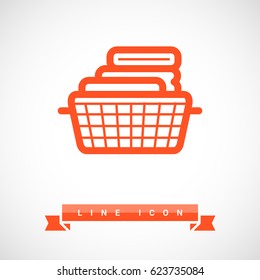 towel line vector icon