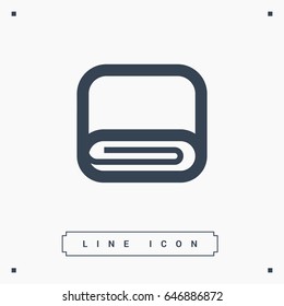 towel line vector icon