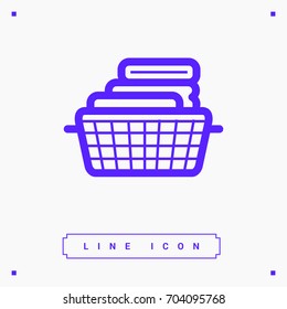 towel line vector icon