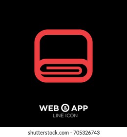 towel line vector icon