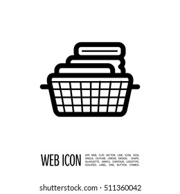 towel line vector icon for websites and mobile minimalistic flat design.