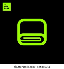 towel line vector icon for websites and mobile minimalistic flat design.