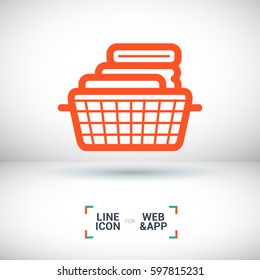 towel line vector icon for websites and mobile minimalistic flat design.