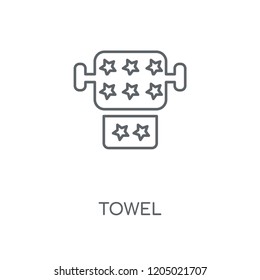 Towel linear icon. Towel concept stroke symbol design. Thin graphic elements vector illustration, outline pattern on a white background, eps 10.