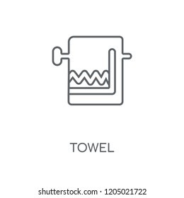 Towel linear icon. Towel concept stroke symbol design. Thin graphic elements vector illustration, outline pattern on a white background, eps 10.