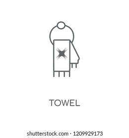 Towel linear icon. Towel concept stroke symbol design. Thin graphic elements vector illustration, outline pattern on a white background, eps 10.