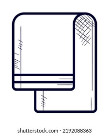 towel linear icon flat isolated