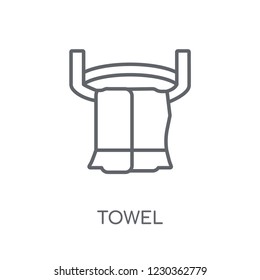 Towel Linear Icon. Modern Outline Towel Logo Concept On White Background From Hygiene Collection. Suitable For Use On Web Apps, Mobile Apps And Print Media.