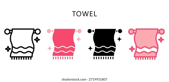 Icono de estilo multi toalla. Mini Ilustración Relacionada Con El Cuidado Personal. Uso Para El Concepto Moderno, Ui, Web Ux Y Desarrollo De App.