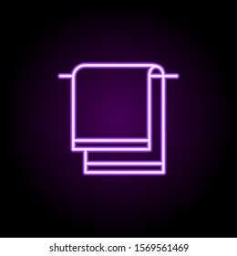 Towel neon icon. Simple thin line, outline vector of cleaning icons for ui and ux, website or mobile application
