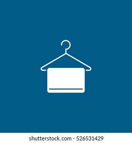 Towel Om Hanger Flat Icon On Blue Background