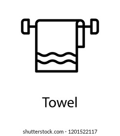 Towel on hanger, bathing accessory 
