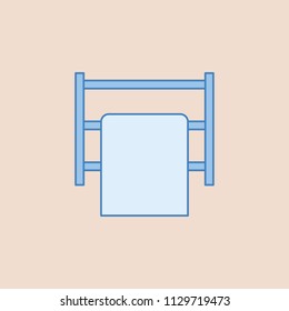 Towel on hanger icon. Element of bathroom for mobile concept and web apps illustration. Field outline icon for website design and development, app development on somon background