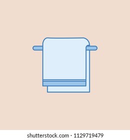 Towel on hanger icon. Element of bathroom for mobile concept and web apps illustration. Field outline icon for website design and development, app development on somon background