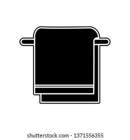 Towel on hanger icon. Element of bathroom for mobile concept and web apps icon. Glyph, flat icon for website design and development, app development