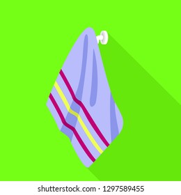 Towel on hanger icon. Flat illustration of towel on hanger vector icon for web design
