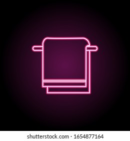 Handtuch auf Hängesymbol. Einfache dünne Linie, Vektorillustration der Badezimmersymbole für i und ux, Website oder mobile Anwendungen