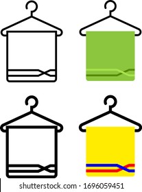 Towel On Hanger Icon Vector Illustration