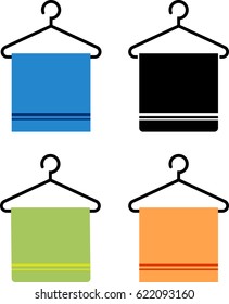 Ilustración Del Vector Del Icono De La Toalla Sobre La Percha