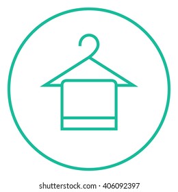Towel on hanger line icon.