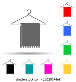 towel on a hanger multi color style icon. Simple glyph, flat vector of summer pleasure icons for ui and ux, website or mobile application