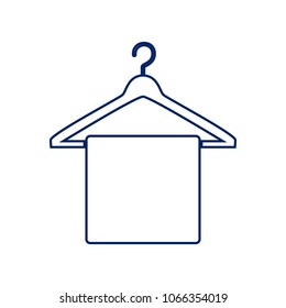 Towel On Hanger sign. Vector. Flat style black icon on white.