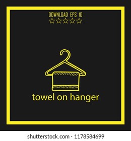 towel on hanger sketch vector icon