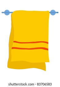 Towel on a hanger. Vector illustration