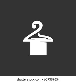 Towel on a hanger vector logo illustration isolated sign symbol. Icon pictogram for web graphics