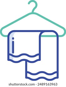 Towel outline color vector illustration