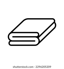 Towel outline vector icon isolated on white background. Towel line icon for web, mobile and ui design.
