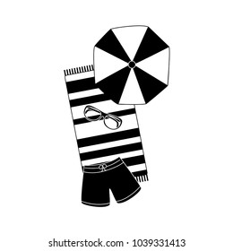 towel parasol trunks glasses beach icon image 
