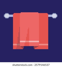 towel pixel art vector illustration on isolated background.
