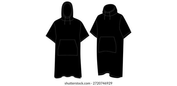 Vector de Plantilla de maqueta de poncho de toalla